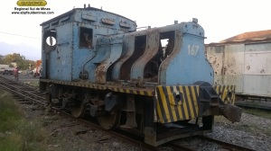 Locomotiva 167, guardada no pátio da ABPF
